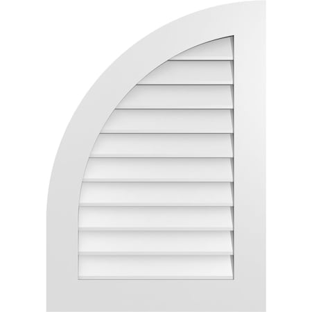 Ekena Millwork Quarter Round Top Left Surface Mount PVC Gable Vent w/ 3-1/2"W x 1"P Standard Frame, 24"W x 34"H GVPQL24X3401SN